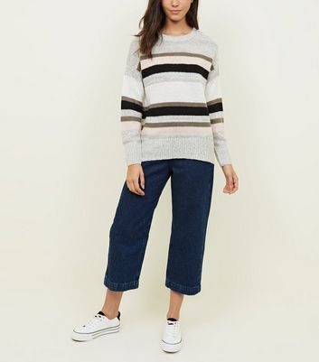 Light Grey Stripe Long Jumper