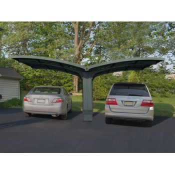 Palram-Canopia Arizona Double Carport Breeze Wings & Arch (Solar Grey)