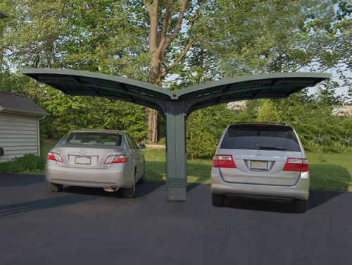 Palram-Canopia Arizona Double Carport Breeze Wings & Arch (Solar Grey)