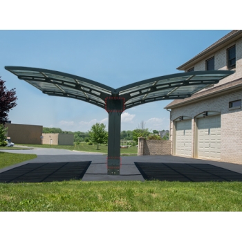 Palram-Canopia Arizona Double Carport Wave Wings & Arch (Solar Grey)