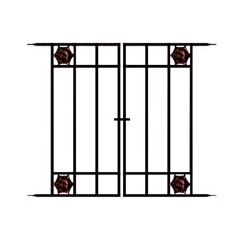 Panacea Rosette Fence Gate 71 x 93cm (Rust)