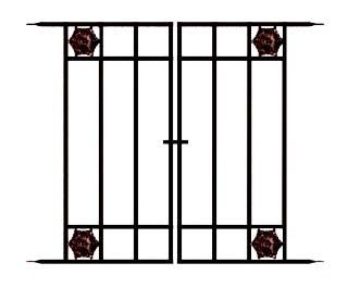 Panacea Rosette Fence Gate 71 x 93cm (Rust)