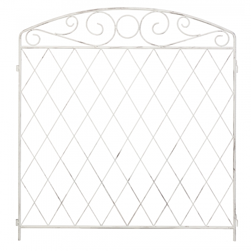 Panacea French Country Scroll Fence 96 x 91cm (Distressed White)