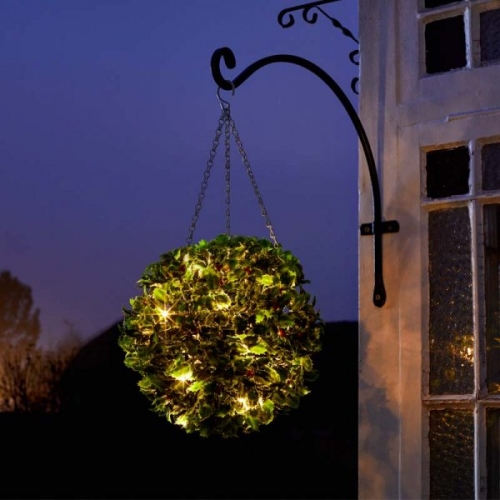 Three Kings 20 LED Holly Ball (30cm)