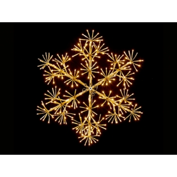 Premier 90cm Gold Starburst Snowflake 660 Warm White LED Lights