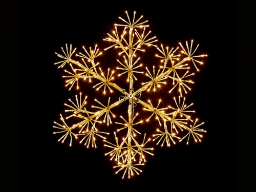 Premier 90cm Gold Starburst Snowflake 660 Warm White LED Lights