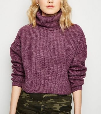 Light Purple Roll Neck Boxy Jumper