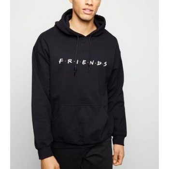 Black Pocket Front Friends Logo Hoodie