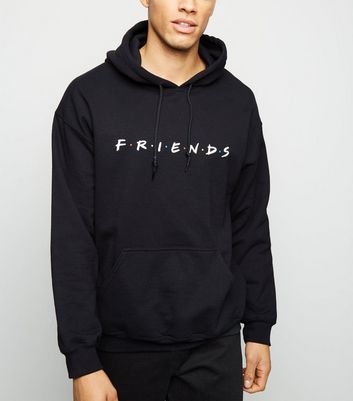 Black Pocket Front Friends Logo Hoodie