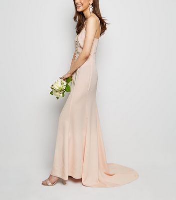 Pale Pink Satin Button Front Maxi Dress