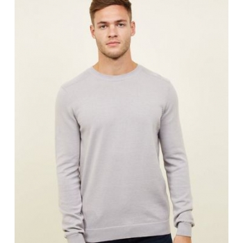 Pale Grey Crew Neck Jumper