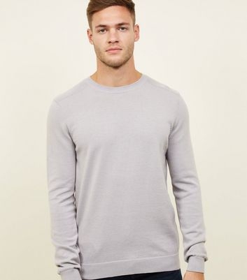 Pale Grey Crew Neck Jumper