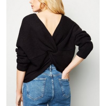 Black Twist Back Jumper