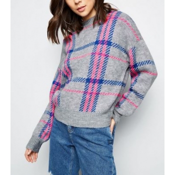 Light Grey Neon Check Jumper