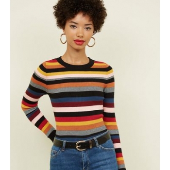 Rainbow Stripe Crew Neck Jumper