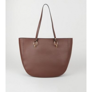 Dark Brown Ring Strap Tote Bag