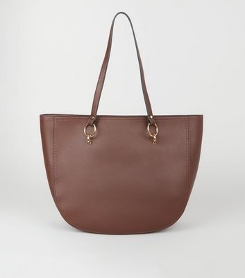 Dark Brown Ring Strap Tote Bag