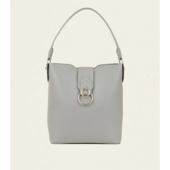 Grey Ring Front Hobo Bag