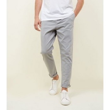 Pale Grey Drawstring Regular Fit Trousers