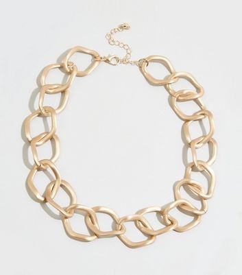 Gold Matte Chunky Chain Necklace