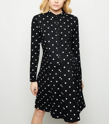 Maternity Black Spot Soft Touch Shirt Dress