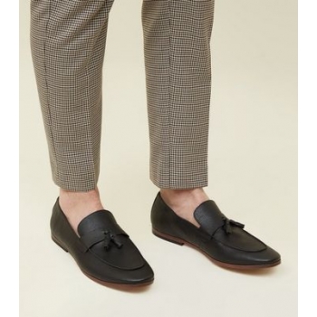 Black Tassel Trim Loafers