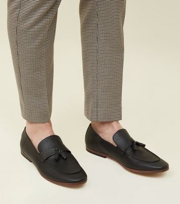 Black Tassel Trim Loafers