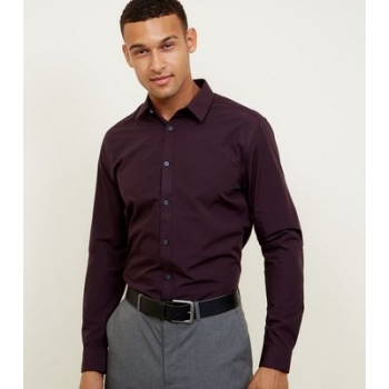 Burgundy Long Sleeve Poplin Shirt