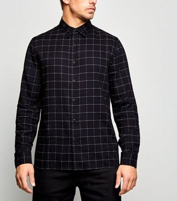 Navy Grid Check Long Sleeve Shirt