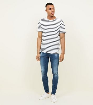 Blue Twist Seam Skinny Jeans