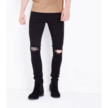 Black Ripped Knee Stretch Skinny Jeans