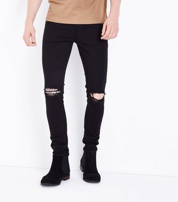 Black Ripped Knee Stretch Skinny Jeans