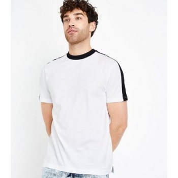 White Contrast Side Stripe T-Shirt