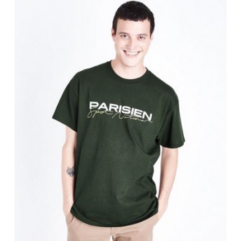 Dark Green Parisian Print T-Shirt