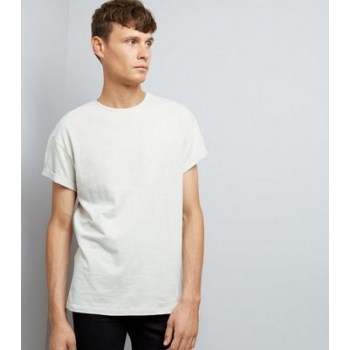 Pale Grey Cotton Rolled Sleeve T-Shirt