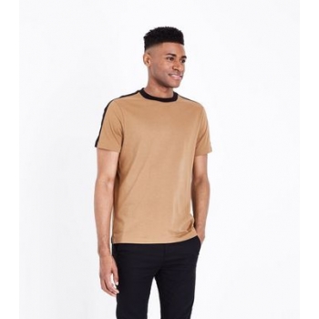 Camel Contrast Stripe Ringer T-Shirt