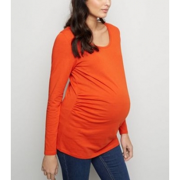 Maternity Bright Orange Long Sleeve Top