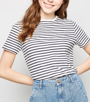 White Stripe Cotton T-Shirt