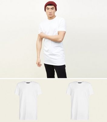 2 Pack White Longline T-Shirts