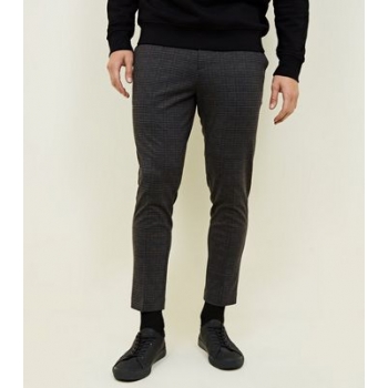 Dark Grey Check Skinny Fit Trousers