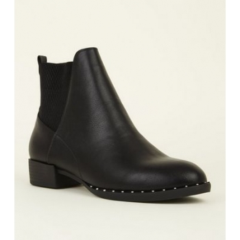 Black Stud Trim Chelsea Boots