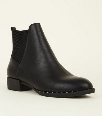 Black Stud Trim Chelsea Boots