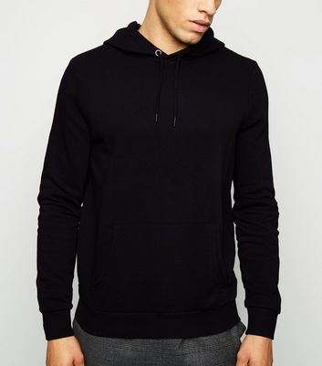 Black Pocket Front Long Sleeve Hoodie