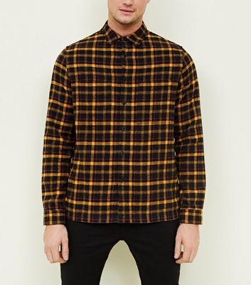 Mustard Brushed Check Shacket