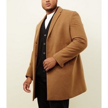 Plus Size Camel Overcoat