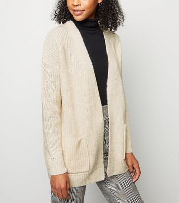 Cream Oversized Knit Cardigan