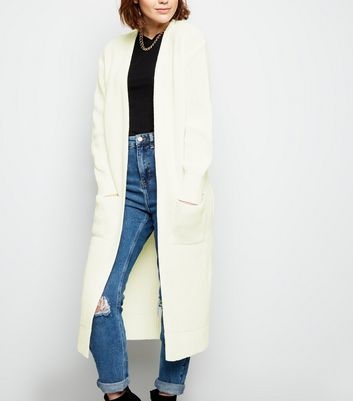 Cream Pocket Side Midi Cardigan