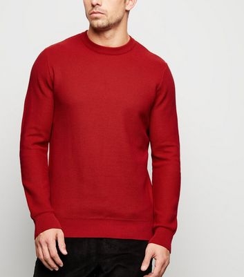 Red Honeycomb Knit Jumper