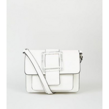 White Clear Buckle Cross Body Bag