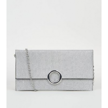 Silver Glitter Ring Front Clutch